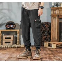 Kubro trend ige feste Hosen Multi Flap Pocket Herren Cargo hose lose lässige Outdoor-Hose Arbeit übergroße Herren bekleidung Streetwear