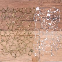 30 g, 50 g, zufällig, 10–40 Stile, 6 Farben, geometrische Figur, Charm, Hohlkleber, blanko, Anhänger, Tablett, Lünette, DIY, handgefertigte Halskette
