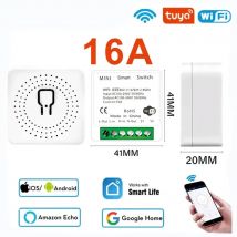 16A Wifi Mini Smart Switch Drahtlose DIY Lichtschalter 2-Wege-Steuerung Breaker Arbeit mit Tuya Smart Life Alexa Google Home