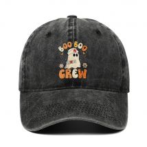 Baseballmütze mit Buchstaben-Geist-Aufdruck für Damen und Herren, Halloween-Party-Hut, Sonnenschutzhut im Freien, verstellbar, atmungsaktiv, bequem