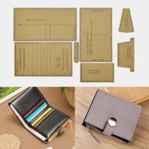YOMDID 7PCS Handmade Leather Zipper Wallet Making Kraft Paper Template DIY Handcrafted Leather Craft Accessories