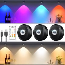 Luce notturna WILLED 3 pezzi con telecomando 1200mAh Luce ricaricabile con timer Stick su luci per quadri per armadio a parete