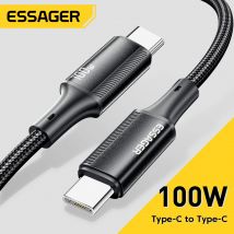 Essager PD 100W Kabel USB typu C do C 5A do szybkiego ładowania telefonu komórkowego do MacBook iPad Oneplus Xiaomi iPhone 15 Kabel