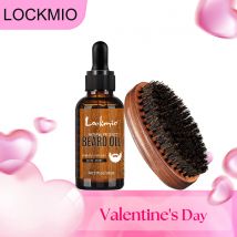 Valentinstag Bartöl für Männer mit Moschusduft, essentieller Conditioner & hochwertiger Bürste – pflegt, glänzt, macht weich und formt
