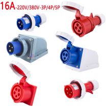 IP67 wasserdichter Industriestecker/dunkle Steckdose 16A 3/4/5-adriger Stift 220V/380V Stecker und Buchse