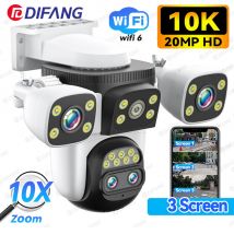 10K Sicherheit Schutz WiFi6 Kamera Outdoor Drei Bildschirm 20MP CCTV Externe IP Cam 10X Zoom 8K 15MP Video Überwachung Kamera