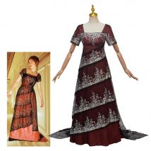 Titanic Rose Cosplay Kostüm Rose Spitze Kleid Rose romantische Abendkleid Kleid Regentschaft langes Kleid