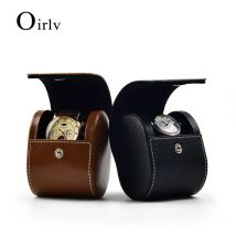 Oirlv Leder-Uhren-Aufbewahrungsbox für Reisen, einzelnes Uhrengehäuse, luxuriöse Armbanduhr-Aufbewahrungstasche, Schmuck-Organizer, Uhren-Geschenkbox für Herren