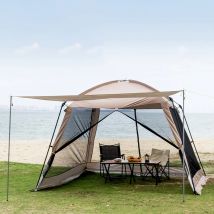 Tenda da campeggio per 6 persone, riparo solare antivento impermeabile, tenda familiare per installazione istantanea per picnic sulla spiaggia all'aperto, tessuto Oxford 210D