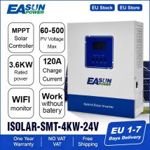 Inverter Solare Ibrido Easun Power 4000W 24V Off-Grid MPPT Onda Pura 120A 230V 50/60Hz con Caricabatterie e WiFi - Disponibilità EU