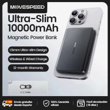 MOVESPEED S10 banco de energía magnético delgado 10000mAh PD20W cargador portátil batería externa inalámbrica para iPhone 16 Samsung Powerbank