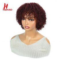 99J lockige Pixie-Schnitt-Perücken Highlight P4/30 lockiges Echthaar Pixie-Schnitt-Perücken 180 % Jerry Curly Ombre Machine Echthaar-Perücken Hairugo