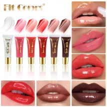 FIT COLOR 6-Farben-Schlauch, feuchtigkeitsspendend, feuchtigkeitsspendend, antihaftbeschichtet, aufpolsternd, Honigöl, feuchtigkeitsspendender Spiegel, Lippenglasur, flüssiger Lippenstift