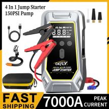 GKFLY 4 in 1 Avviatore di emergenza per auto 150PSI Pompa d'aria Compressore per pneumatici 7000A Dispositivo di avviamento 12V Power Bank Pompa gonfiabile digitale