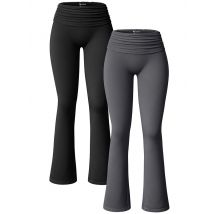 2024 herbst einfarbig Hohe Taille Gesäß Heben Ausgestelltes Sport Fitness frauen Yoga Breite Bein Hosen