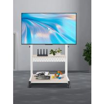 Mobile TV Stand Height Adjustable TV Stand w/ Wheels Double Tray for Audio-Visual Devices Rolling TV Stand  for a 43-86-inch TV.