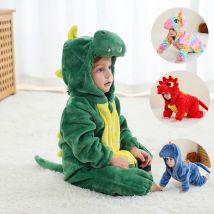 Neonato bambini dinosauro Kigurumi pigiama inverno spessa coperta per bambini Slppers Toddler Infant Clothes Hooded Animal pigiama Sleepwear