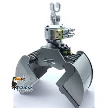 1/14 RC Metall hydraulischer Clamshell-Eimer 270-Grad-Drehung für ferngesteuerte Kran-LKW-Muldenkipper-Automodelle verbesserte Teile TH23349