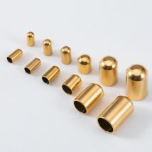 20 pezzi tappi terminali in acciaio inossidabile color oro fermagli a crimpare punta del cavo per lacci cordoncino in pelle per creazione di gioielli risultati fai da te