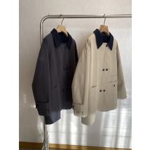 Frühlingsfrauen lässige einfarbige Revers langärmelige lose Jacke