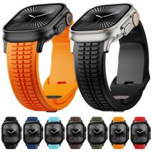 Cinturino in gomma per cinturino Apple Watch Ultra 3 2 1 49mm braccialetto sportivo in silicone per iWatch 11 10 9 8 SE 46mm 45mm 44mm cinturino da uomo