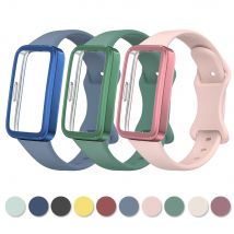 Cinturino in silicone 2 in 1 + custodia in TPU per Huawei Band 8 9 Custodia protettiva per schermo per braccialetto per accessorio cinturino sportivo Huawei Band 10