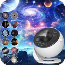 Galaxie-Projektor für Schlafzimmer, HD-Bild-Sternprojektor, verstellbarer Galaxie-Lichtknopf, 13 Filmscheiben, Planetariumsprojektor für Ki