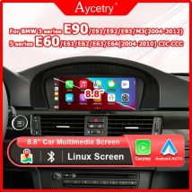 8.8-calowy ekran multimedialny z systemem Linux, CarPlay i Android Auto do BMW serii 5/3 E60 E61 E63 E64 E90 E91 E92 2004-2012, autolink stereo