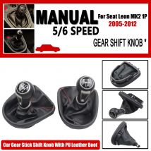 5/6 Speed Car Gear Stick Shift Knob With PU Leather Boot For Seat Leon MK2 1P 2005 2006 2007 2008 2009 2010 2011 2012