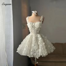 Kurze Mini-Hochzeitskleider, herzförmig, A-Linie, Blumenapplikationen, Spitze, Brautkleid über dem Knie, elegantes Party-Abschlussballkleid, individuell gestaltet
