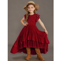 4-14 Jahre Mädchen Spitze Böhmen Schlepp kleider Baby Kinder Blume Hochzeit Prinzessin Party Kleid Vestidos Kostüm Kinder Kleidung