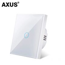 AXUS europejski AC100-240V hartowane czarne białe szkło kryształowe Panel przełącznika dotykowego