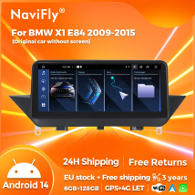 NaviFly CarPlay Radio samochodowe EU wysyłka dla BMW X1 E84 (2009-2015 bez ekranu) bezprzewodowy Apple CarPlay Android Auto Android 14 DSP
