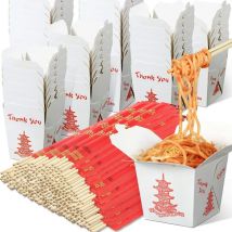Contenitori per alimenti cinesi da asporto pagoda senza manico Scatole per noodle usa e getta Preparazione dei pasti.