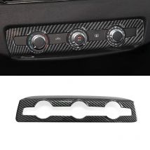 For Audi A3 8V S3 2015 2016 2017 2018 2019 2020 ABS Car Inner Center Console Air Condition Knob Cover Trim Carbon Fiber Texture