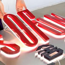 Customized Outdoor Stainless steel back lit LED letter halo lighted shop signs reverse channel letters business logo sign