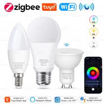 ZigBee Tuya Wifi Bluetooth LED-Birne Smart Life App-Steuerung Dimmbar GU10 E27 E14 RGB CW Intelligente Glühbirnen Arbeiten Sie mit Alexa Google