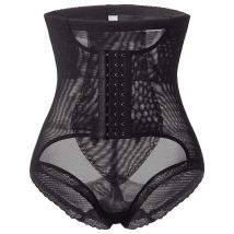 Body Shaper Shapewear Damen-Unterwäsche, Netzhöschen mit hoher Taille und 3-reihigen Haken, Bauchkontrollhöschen, schlankmachende Kompressions-Slips