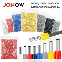 1000PCS Röhren-Crimp-Klemmen Elektrokabel Aderendhülsen Steckverbinder E0508 E7508 E1008 E1508 E2508 E4009 E6012 Ringhülse