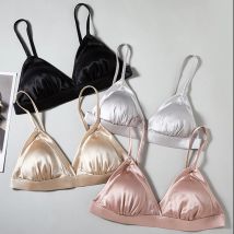 93.8% Real Mulberry Silk Women's Bralette Wireless Bra Triangle Cups Removable Padded Wire Free Lightly Lined Everyday