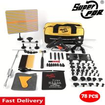 Super PDR Professionelles Set Lackfreie Autobeulenreparatur Werkzeugsatz Beulenzieher Anheber Mit Klebepistole Für Auto Karosserie Hagelschaden Entfernung