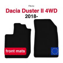 Tappeti anteriori in velluto per SUV Dacia Duster II 4WD (2018-) -Nero (2 pezzi)