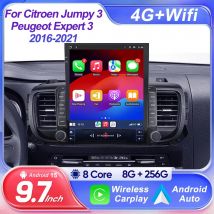9,7 Vertikaler Bildschirm Android 15 Autoradio für Citroen Jumpy 3 Peugeot Expert 3 2016–2021 für Stil-Multimedia-Navigation
