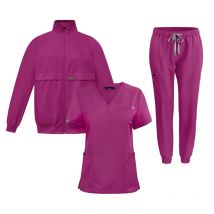 Arbeitsoberteil, Arzt- und Krankenschwesteruniform, Hose, einfach, mehr Taschen, Dental-Peelings, Hose, SPA, Krankenpflege-Peeling-Anzüge, medizinisches Unisex, 3-teiliges Set