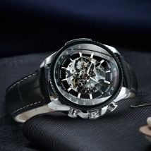 WINNER Sports Skeleton Automatic Watch for Men Luminous Pointers Military Steampunk Mechanical Watches Luxury Leather Strap 2025
