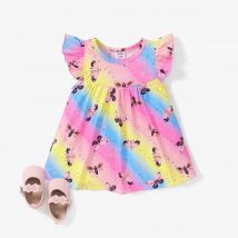 Patpat Baby Mädchen süßes Tier Muster flattern Ärmel Kleid geeignet für die Sommersaison weichen und bequemen Grunds til