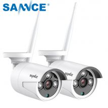SANNCE 2PCS 3MP WIFI IP Kameras mit Smart IR P2P Outdoor Wetterfeste Netzwerk Bullet EXIR Nachtsicht