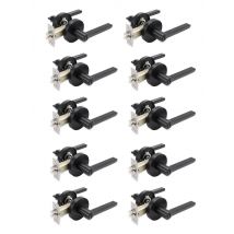 10-teiliges schwarzes dreipoliges Griffschloss für Haushalt, Schlafzimmer, Türschloss, Innenbadezimmer, Toilette, kugelförmiges Griffschloss