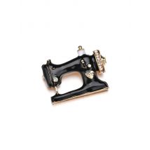 Black Sewing Machine Women Pin Brooches Thimble Needle Thread Seamstress Enamel Pins Brooch Denim Jacket Pin Badge Gift Jewelry