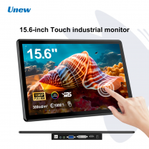 Unew 15.6" Touchscreen Monitor 1920x1080 60Hz 16:9 IPS Display HDMI Type-C VGA DVI for Raspberry Pi Industrial CCTV 75*75mm VESA